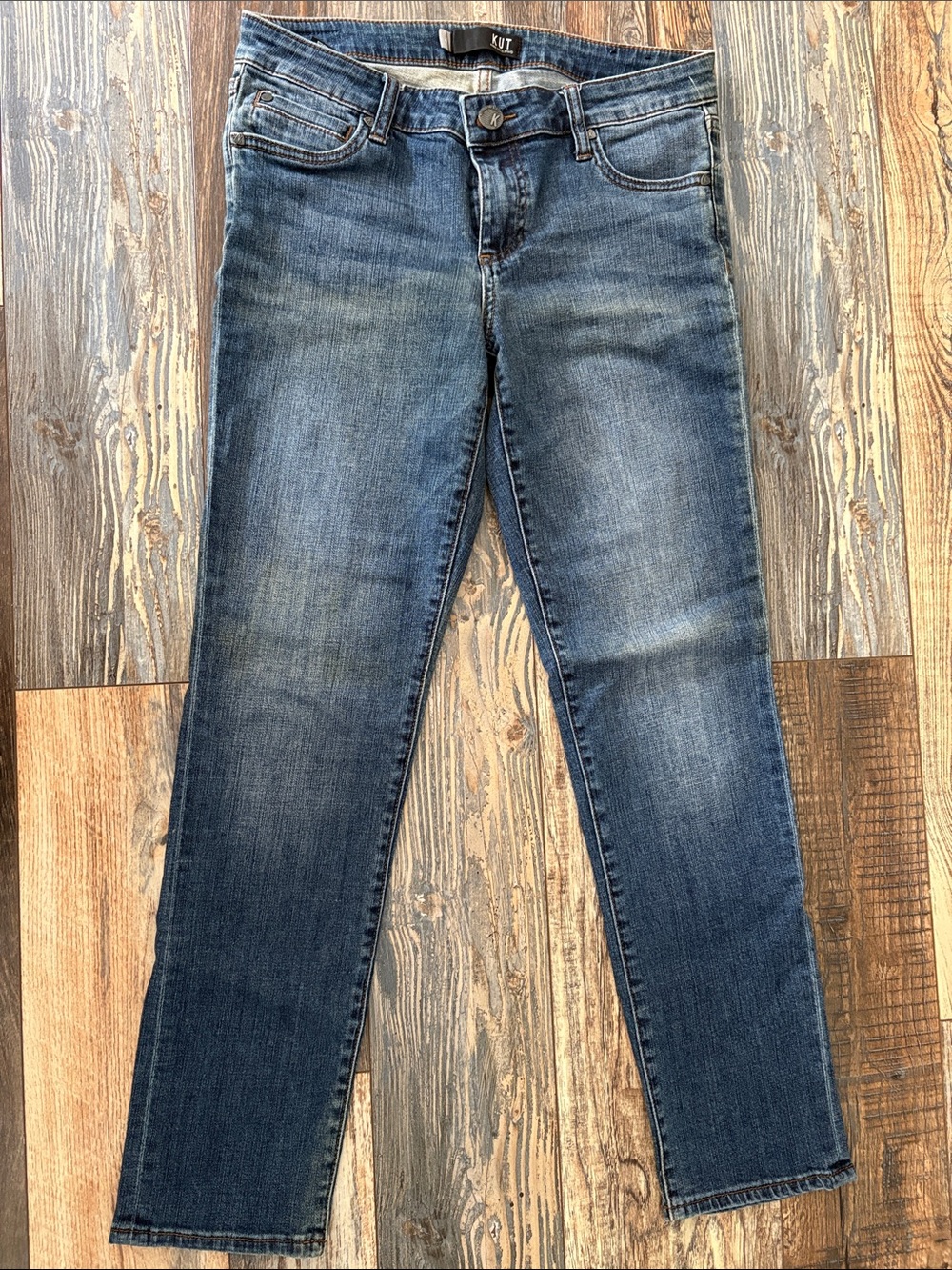 Kut from the Kloth Medium Wash Skinny Jeans - Blue